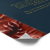 Marsala Autumn Floral | Zeremonie der Marine ohne  Poster (Ecke)