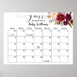 Marsala Baby Showrate Terminkalender Poster