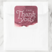 Marsala bemalt Moderne einfache Hochzeit danke Quadratischer Aufkleber (Tasche)