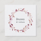 Marsala Berry Botanical Wreath Quadratische Visitenkarte (Vorderseite)