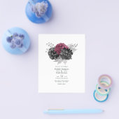 Marsala, Black and Silver Floral Wedding Flyer (Einzeln)