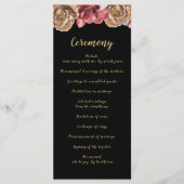 Marsala Black Floral Wedding Programme (Vorderseite)
