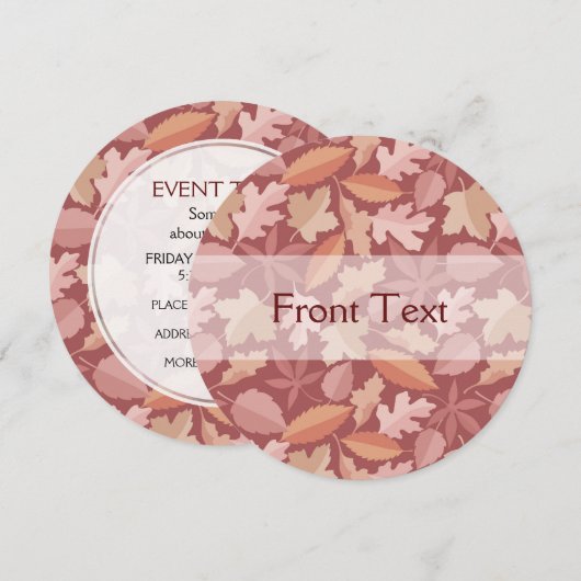 Marsala-Blätter Einladung (Vorne/Hinten)