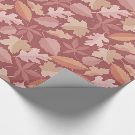 Marsala-Blätter Geschenkpapier (Ecke)