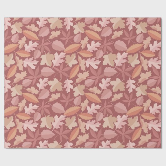 Marsala-Blätter Geschenkpapier (Flach)