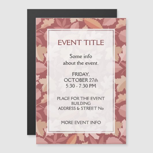 Marsala-Blätter Magnetkarte (Vorne/Hinten)