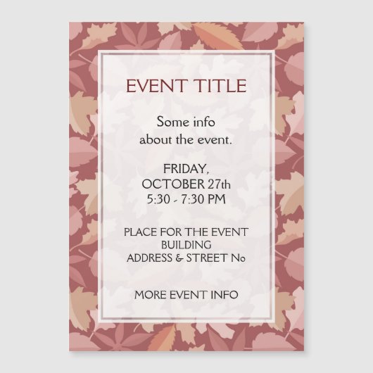 Marsala-Blätter Magnetkarte (Vorderseite)