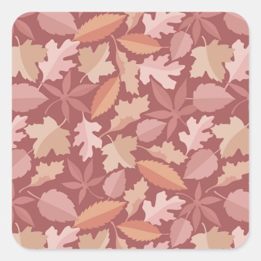 Marsala-Blätter Quadratischer Aufkleber (Vorderseite)