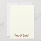 Marsala Blattwerk Rahmen mit Initialen Hochzeit Einladung (Rückseite)