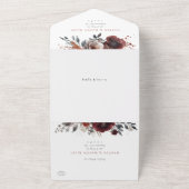Marsala Bloom Tear-Away UAWG Wedding All In One Einladung (Außenbereich)