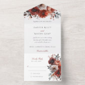 Marsala Bloom Tear-Away UAWG Wedding All In One Einladung (Innen Boden)