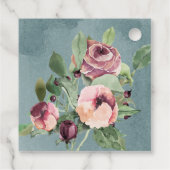 Marsala-Blümchenozeanmonogramm Geschenkanhänger (Rückseite)