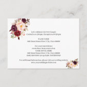 Marsala Blume Brautparty Hochzeiten Details Begleitkarte (Vorderseite)