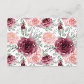 Marsala Blume Brautparty Hochzeiten Details Begleitkarte (Rückseite)