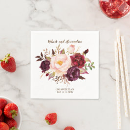 Marsala Blume Brautparty Wedding Empfang N Serviette
