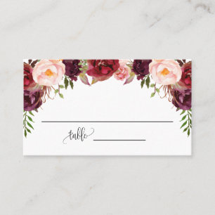Marsala Blume Brautparty Wedding Flat Platzkarte