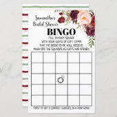 Marsala Blume Bridal Bingo Polterabend Game (Vorne/Hinten)