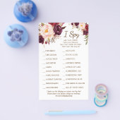 Marsala Blume Hochzeit Empfang I Spy Game Card Flyer (Einzeln)