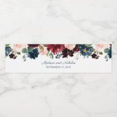 Marsala Blume Hochzeit Wasserflaschen Labels Wasserflaschenetikett (Einzelnes Label)