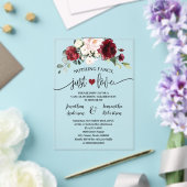 Marsala Blume Nichts Extravagant nur Liebe Elopeme Acryleinladungen (In Situ (Hochzeit))