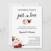 Marsala Blume Nichts Extravagant nur Liebe Elopeme Einladung (Vorderseite)