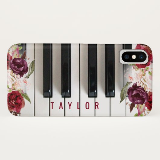 Marsala Blume Pianist individuelle Name Musik Case-Mate iPhone Hülle (Rückseite (Horizontal))