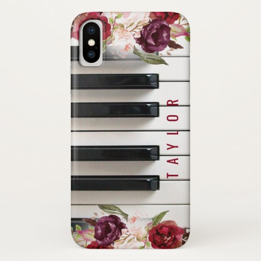 Marsala Blume Pianist individuelle Name Musik Case-Mate iPhone Hülle (Rückseite)