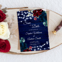 Marsala-Blume Rustikal Save the Date