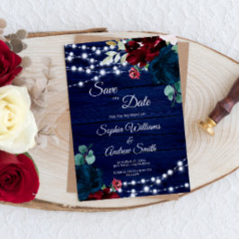 Marsala-Blume Rustikal Save the Date