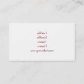 Marsala-Blume und Klaviermusik Visitenkarte (Rückseite)