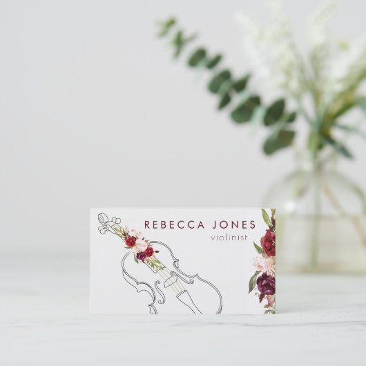 Marsala-Blume Visitenkarte (Stehend Vorderseite)