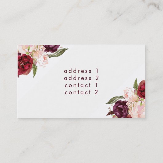 Marsala-Blume Visitenkarte (Rückseite)