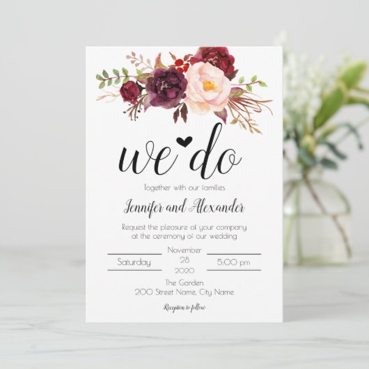 Marsala Blume Wedding (Stehend Vorderseite)