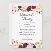 Marsala Blumenbrunch und Brautparty Einladung (Vorderseite)