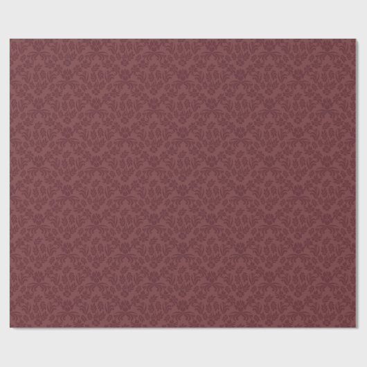 Marsala Blumendamast-Packpapier Geschenkpapier (Flach)