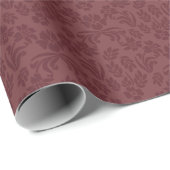 Marsala Blumendamast-Packpapier Geschenkpapier (Rolleneckpunkt)