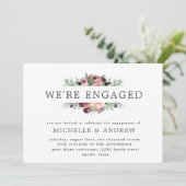 Marsala-Blumenkranz-Verlobung Einladung (Stehend Vorderseite)