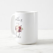Marsala Blush Boho Mutter der Bride Geschenk 15 oz Kaffeetasse (Vorderseite Links)