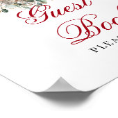 Marsala-Blush-Burgunder-Gästebuch-Tischschild Poster (Ecke)