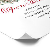 Marsala Blush Burgundy Open Bar 8x10 Schild (Ecke)