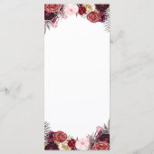 Marsala Blush Burgundy Peony Wedding Menu Cards Menükarte (Rückseite)