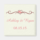 Marsala, Blush & Ivory Custom Square Magnet (Vorne)