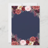 Marsala Blush Peony Wedding Einladungen (Rückseite)