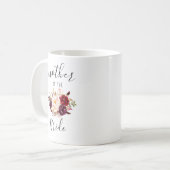 Marsala Blush Pink Bloral Mutter der Braut Geschen Kaffeetasse (Vorderseite Links)