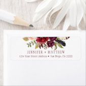 Marsala Boho Floral Greenery Rücksendeadresse | (Insitu)