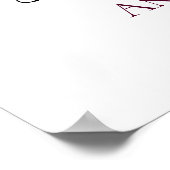 Marsala Boho Floral No Seetang Plan Hochzeit Zeich Poster (Ecke)