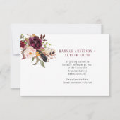 Marsala Boho Florals Save the Date Einladung (Vorderseite)