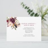 Marsala Boho Florals Save the Date Einladung (Stehend Vorderseite)