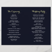 Marsala Boho Folded Wedding Programm für die Marin (Rückseite)