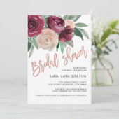 Marsala-Brautparty Einladung (Stehend Vorderseite)